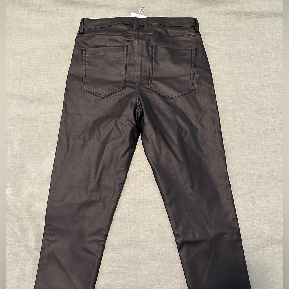 Black Faux Leather Pants (Skinny Style Leg)